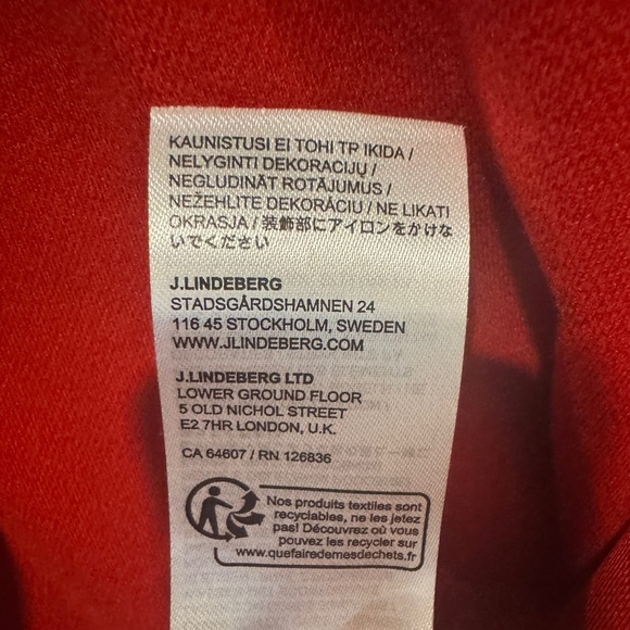 J.Lindeberg Red and Black Banks Mid Layer - Picture 3 of 5